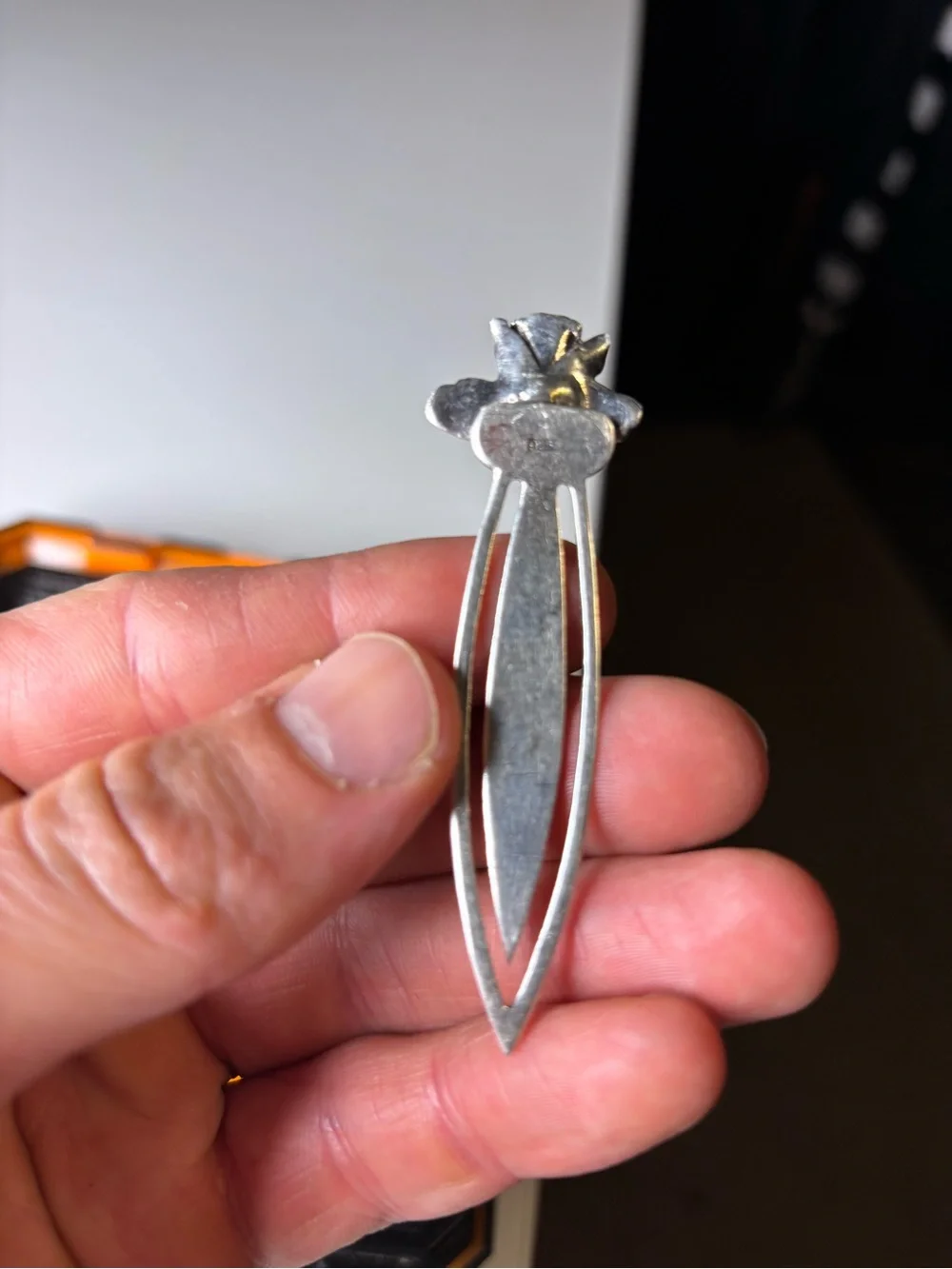 Vintage Sterling Silver Floral / Flower Bookmark / Page  display picture 1